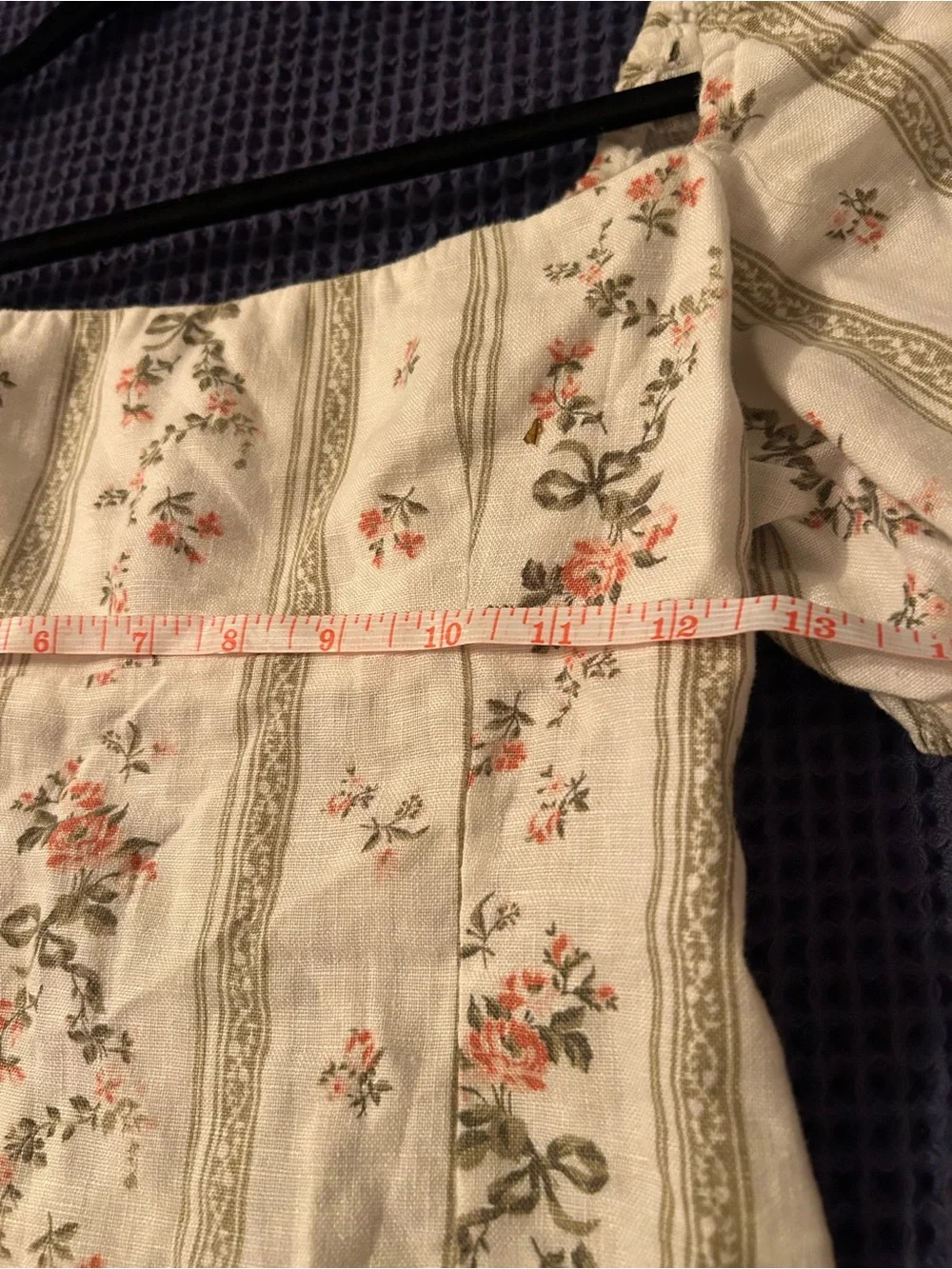 Reformation Cream Floral Puff-Sleeve Square Neck Top